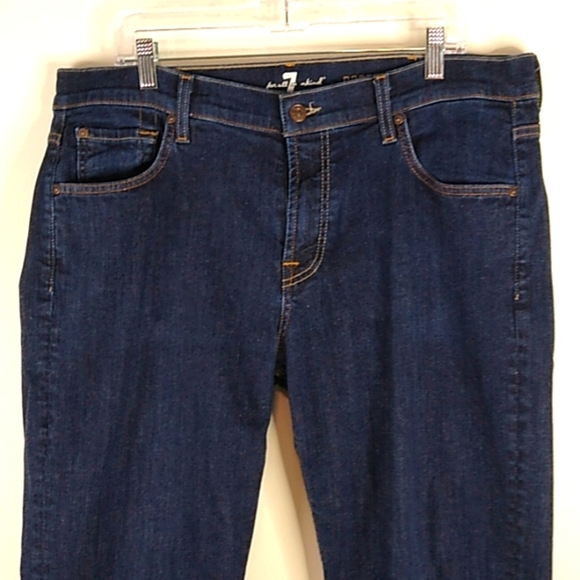 7 For All Mankind "Carsen" Dark Blue Slim Jeans Size 38 - Picture 2 of 9